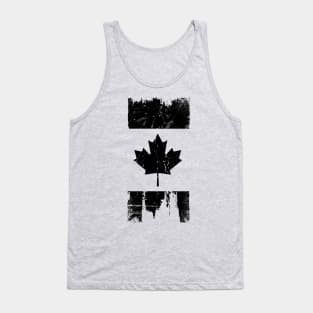 Canadian Flag - Variant - Black - Distressed Tank Top